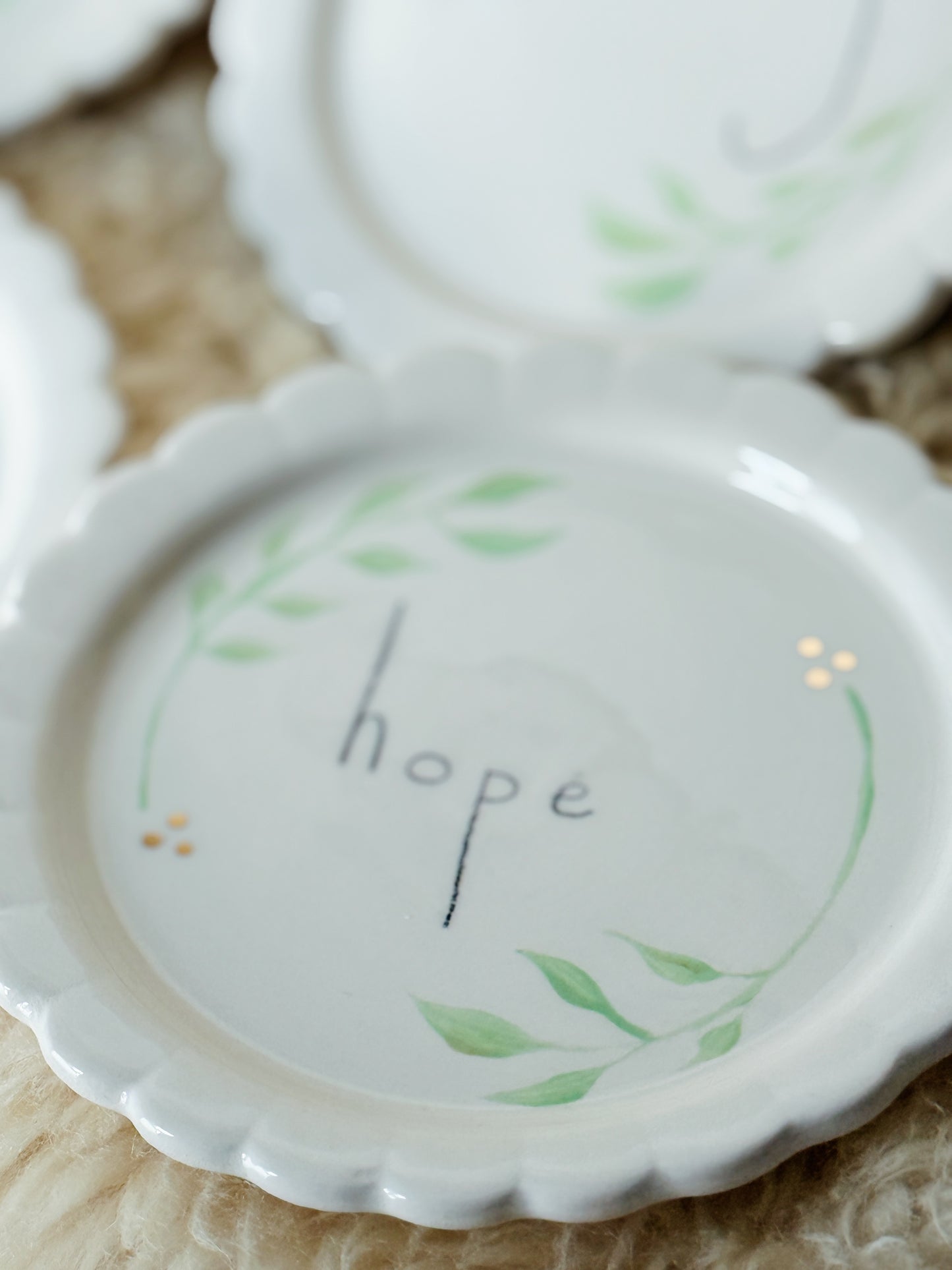Set of 4 Holiday Plates with 22k Gold